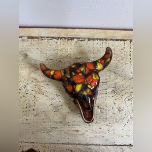 Colorful Bull Skull Wall Decor